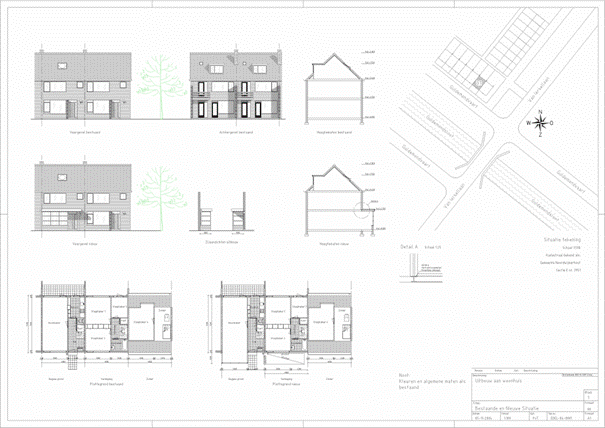  Example permit drawing for an extension.